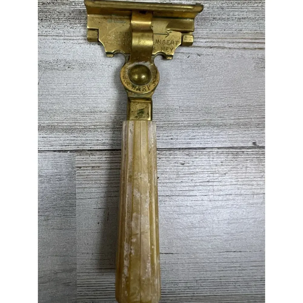 Vintage Schick Deluxe Injector Safety Razor Bakelite Handle Type E Brass USA